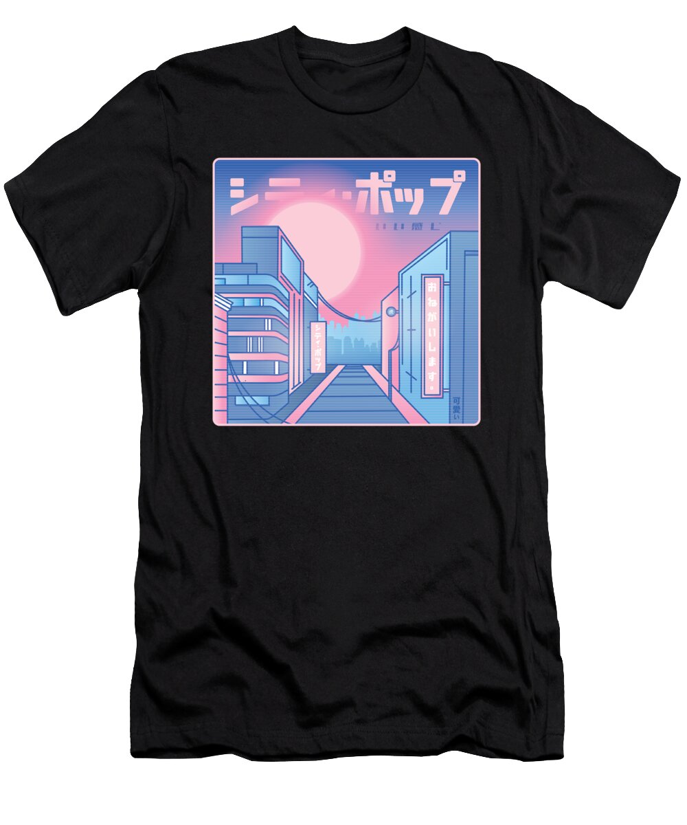 City Vaporwave Colorful Japanese Vaporwave Gift Licensed Art T-Shirt