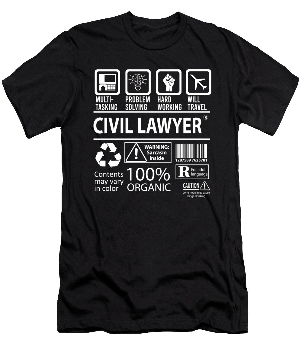 Civil Lawyer Multitasking Job Title Gift Item Shi Hu Kang T-Shirt