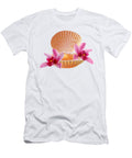 Clam Shell with Pink Orchids Gill Billington T-Shirt