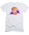 Clam Shell with Purple Orchids Gill Billington T-Shirt