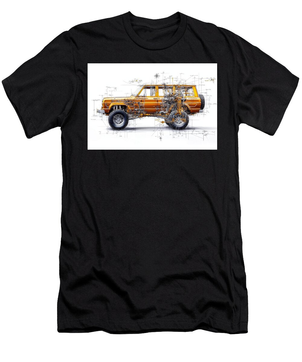 Classic 4x4 Cross Section Blueprint Frederick Vellani T-Shirt