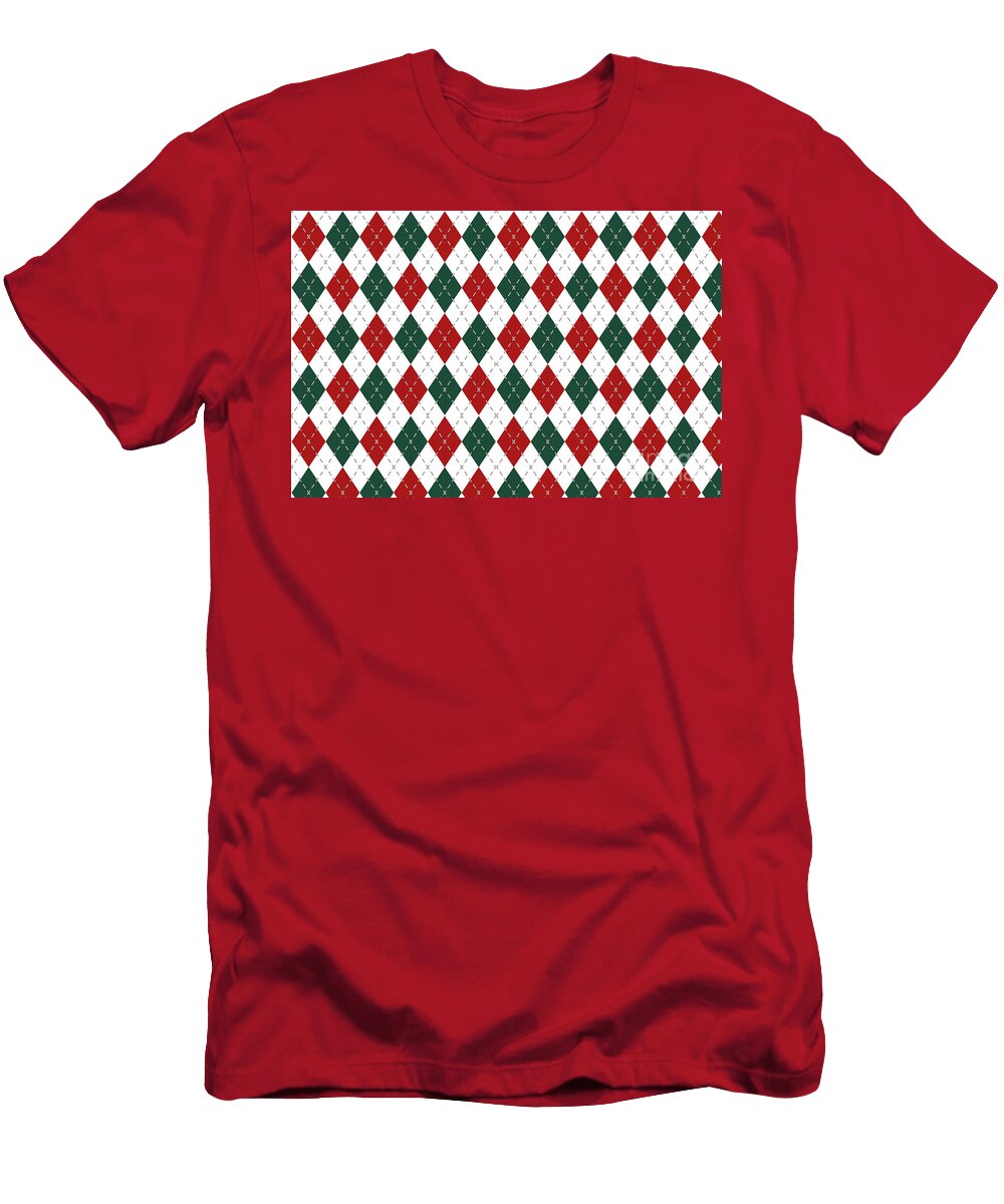 Classic Argyle Diamond Shape Plaid Pattern Petite Patterns T-Shirt