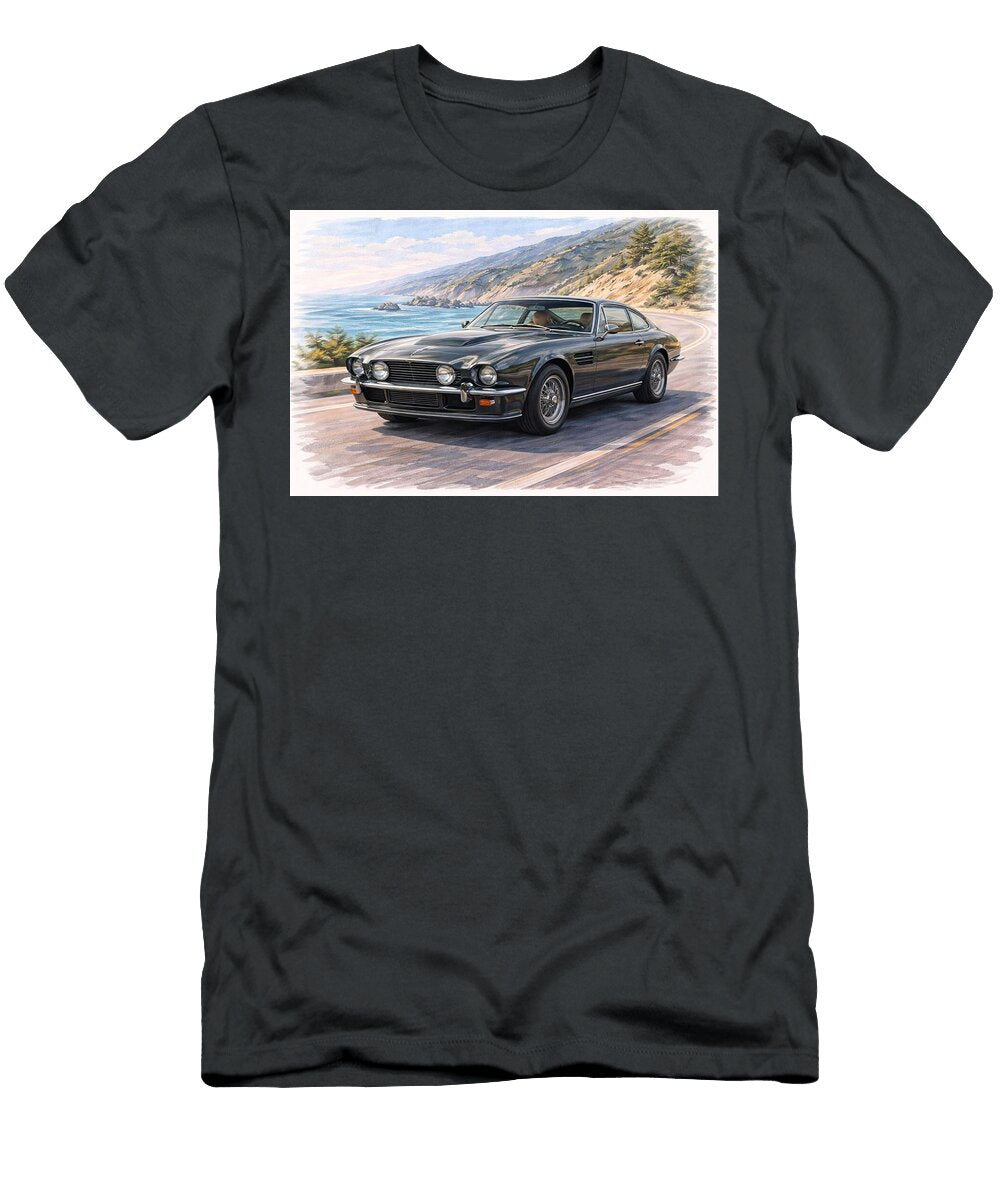Classic Aston Martin V8 Vantage on Coastal Highway Museum of Exquisities T-Shirt
