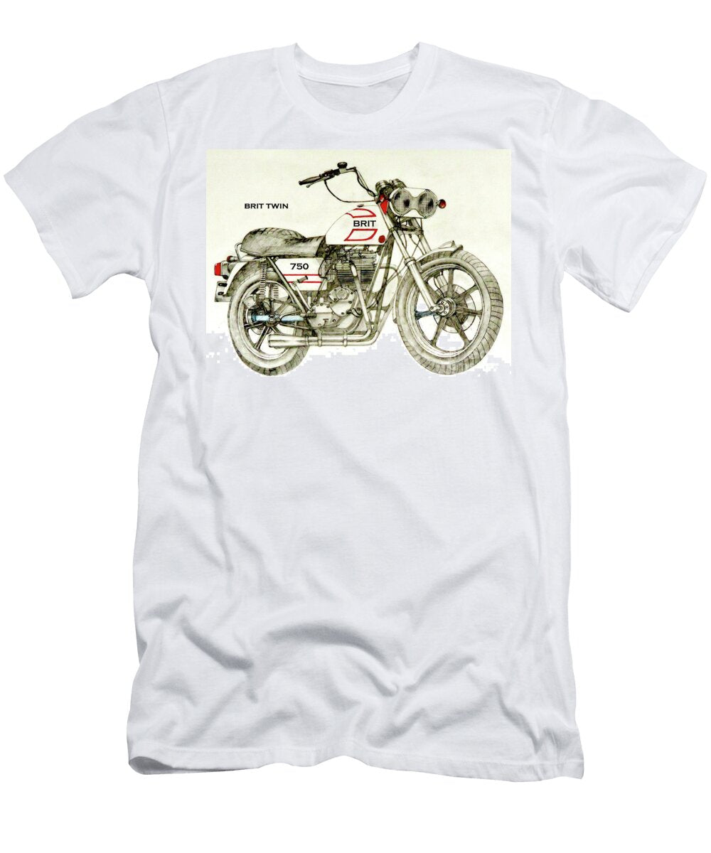 Classic Brit Twin Motorcycle Design Stephen Brooks T-Shirt