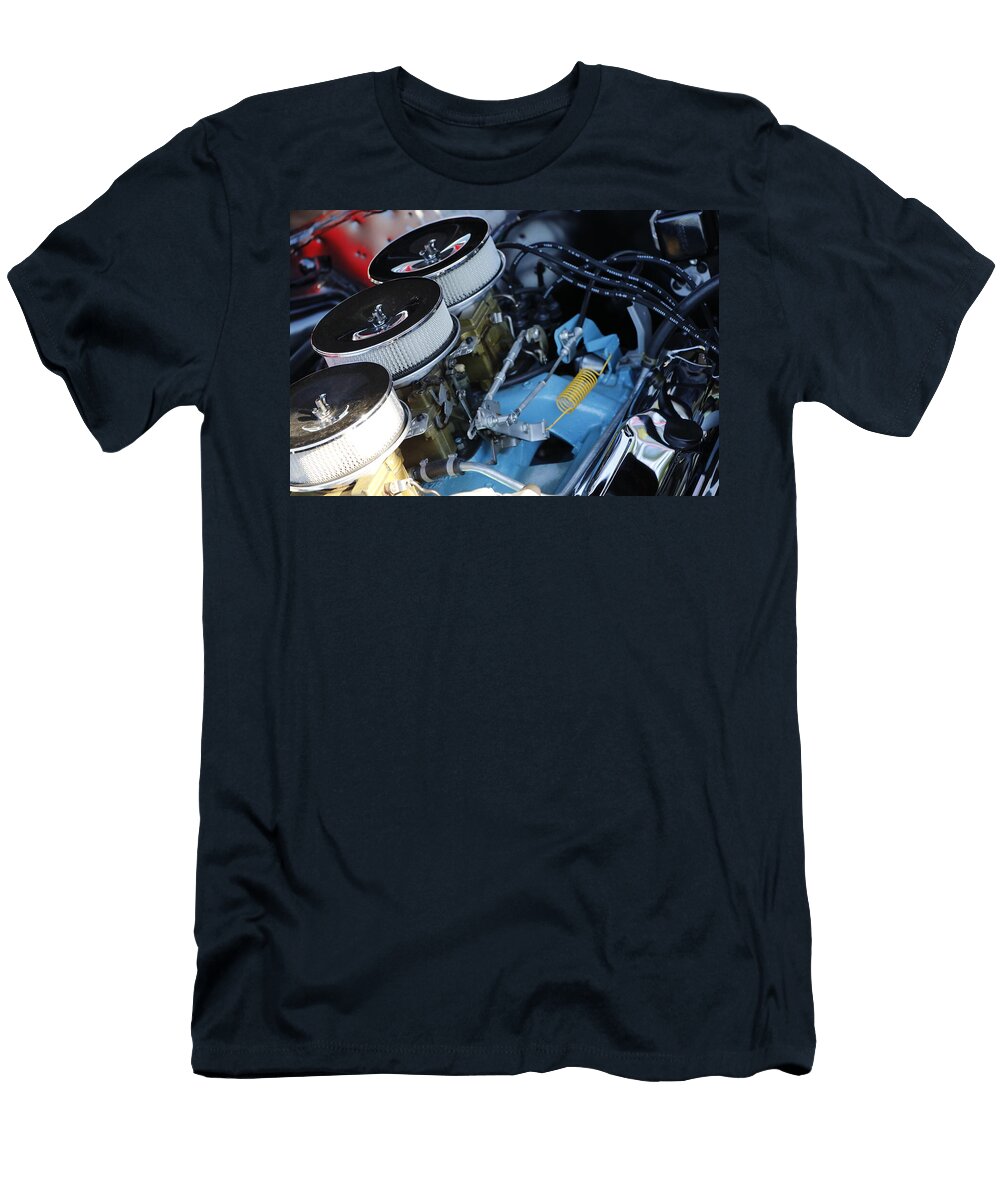 Classic Car Engine with Triple Carburetor Kris Notaro T-Shirt