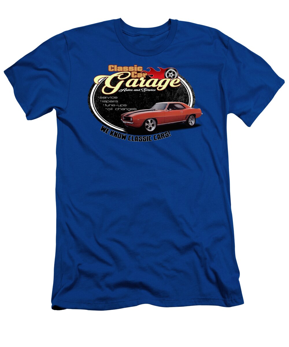 Classic Car Garage Camaro Paul Kuras T-Shirt