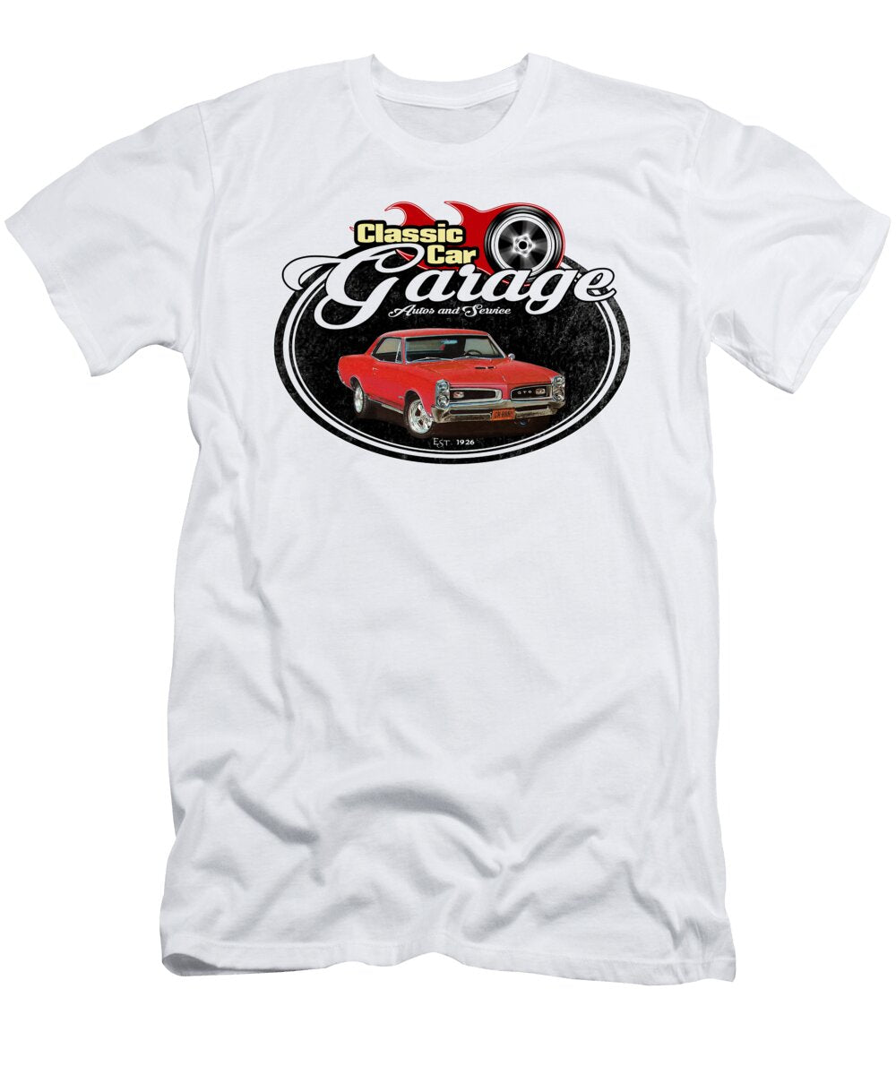 Classic Car Garage with Gto Paul Kuras T-Shirt