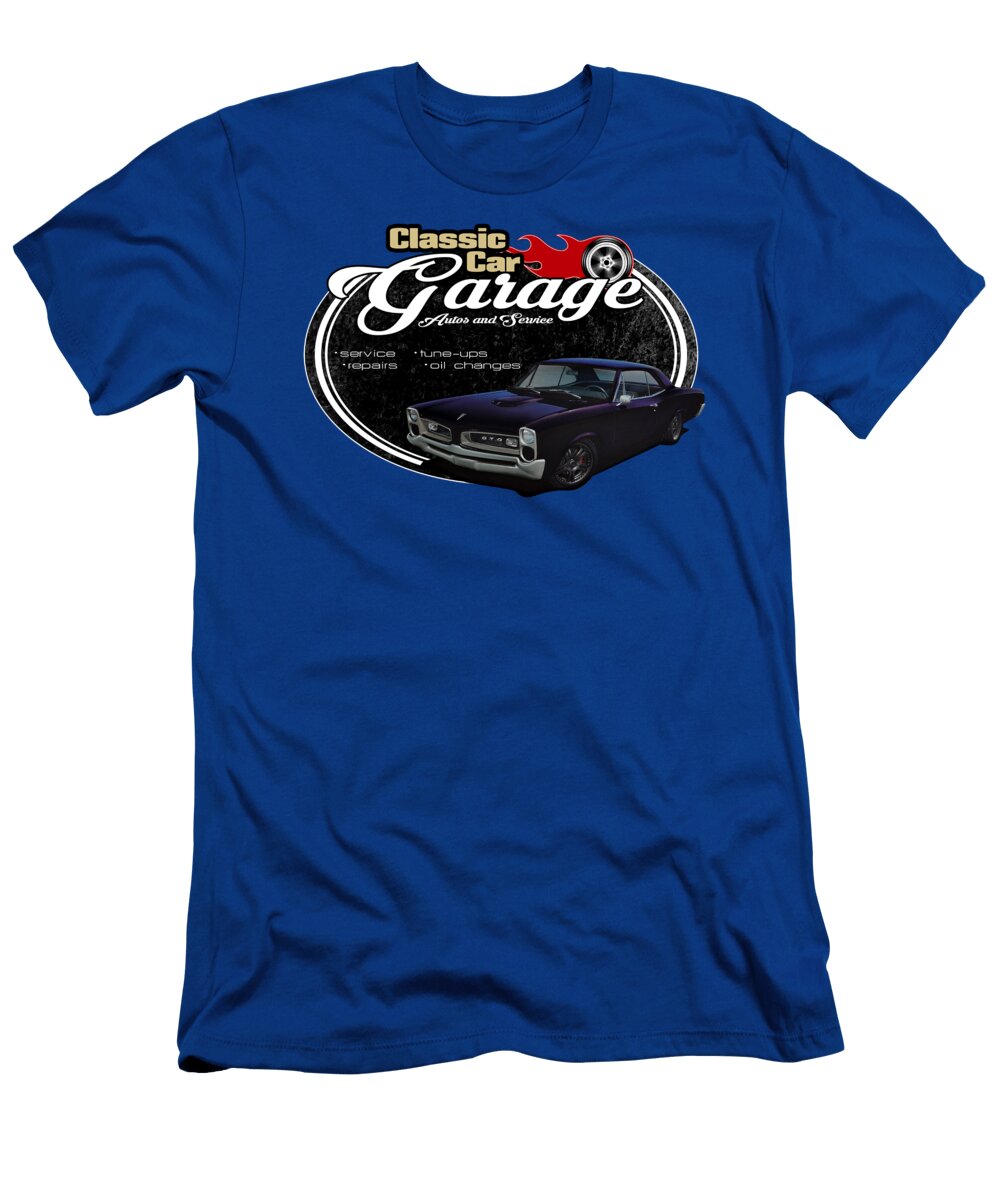 Classic Car Garage with Pontiac Paul Kuras T-Shirt
