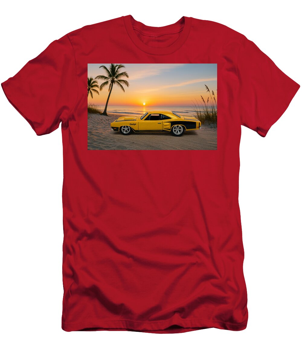 Classic Dodge At Sunset Beach Bruce Roker T-Shirt