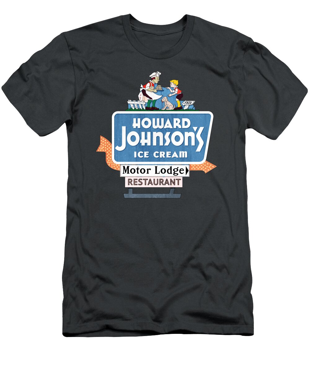 Classic Howard Johnsons Motor Lodge Sign Glen Evans T-Shirt