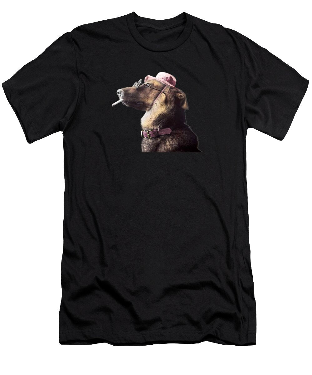Classy Dog Smoking a Cigarette Colorized War Is Hell Store T-Shirt