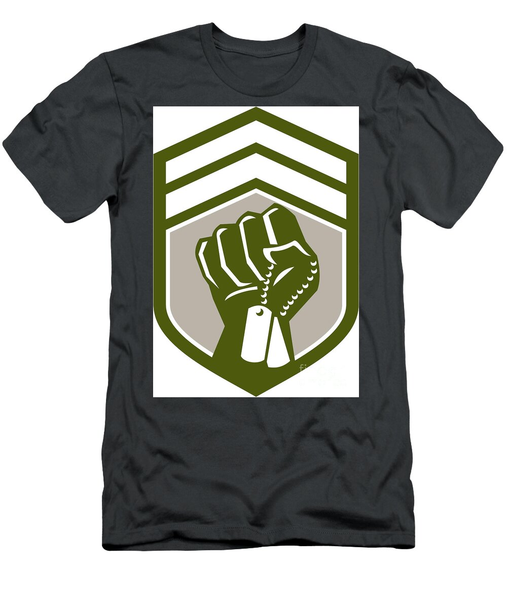 Clenched Fist Dogtag Crest Retro Aloysius Patrimonio T-Shirt