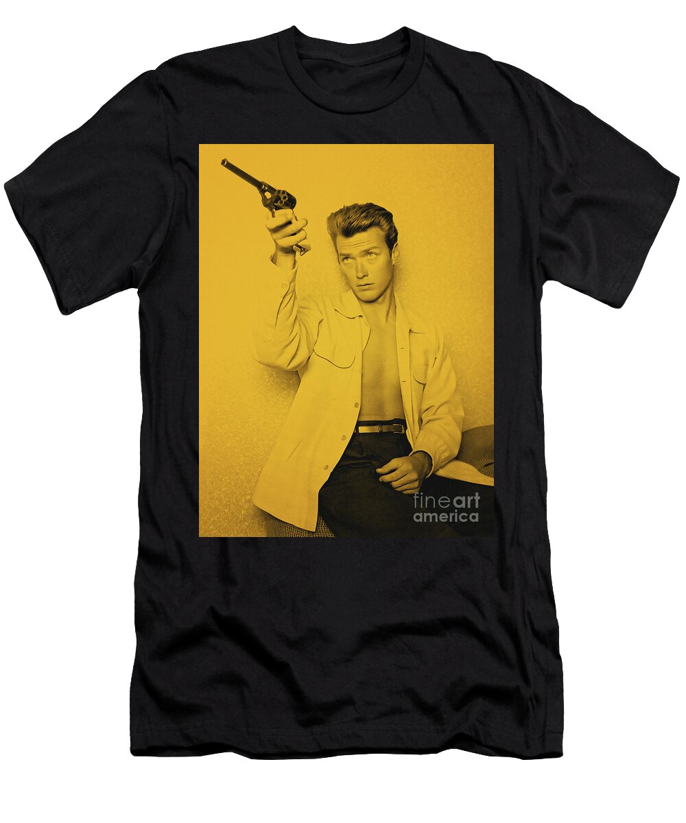 Clint Eastwood with Gun Copper Kultur Arts Studios T-Shirt