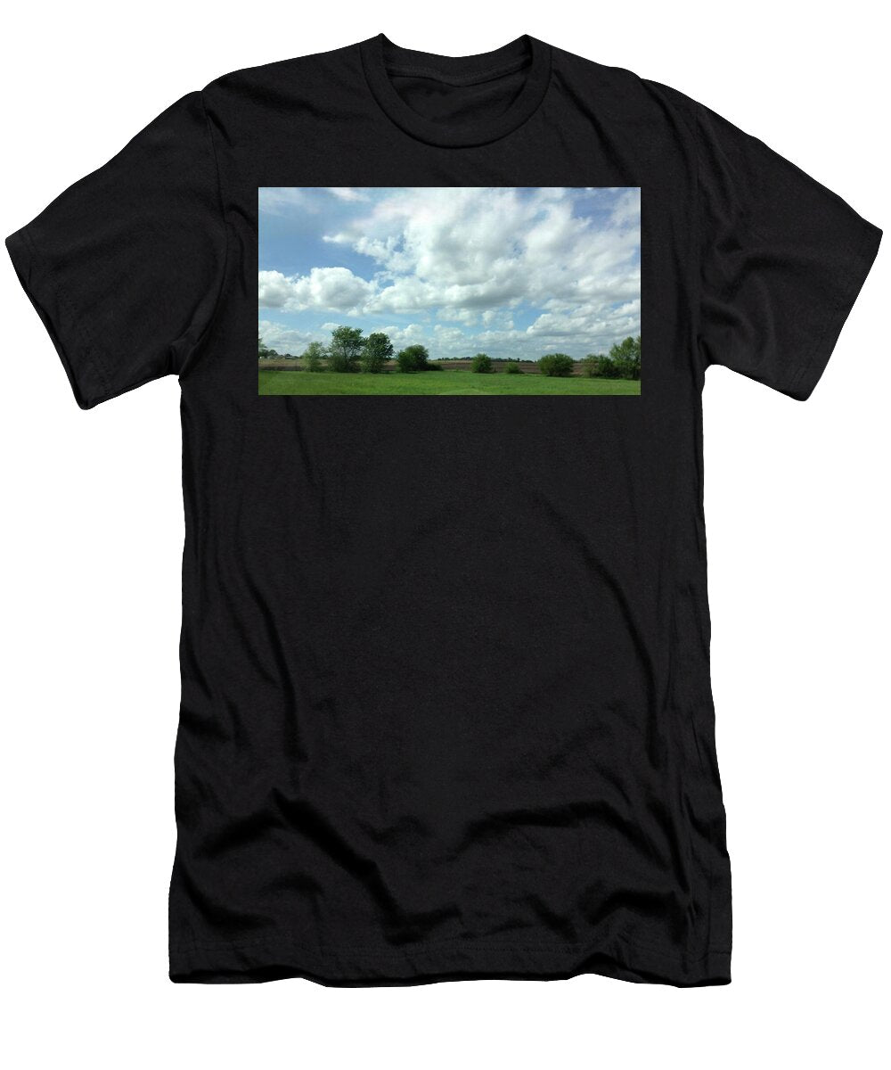 Cloudy Skies Over Green Fields Laveta Kirby T-Shirt