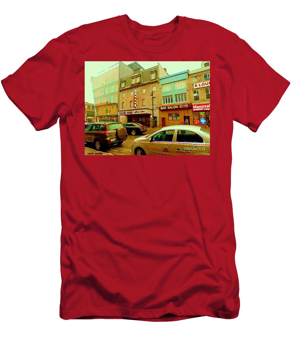 Club Soda Bar Salon Midway Montreal Pool Room St Laurent Tavern Hotdog Resto City Scenes C Spandau Carole Spandau T-Shirt