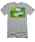 Cluster of White Lotus Flowers in the Morning Light Geraldine Scull T-Shirt