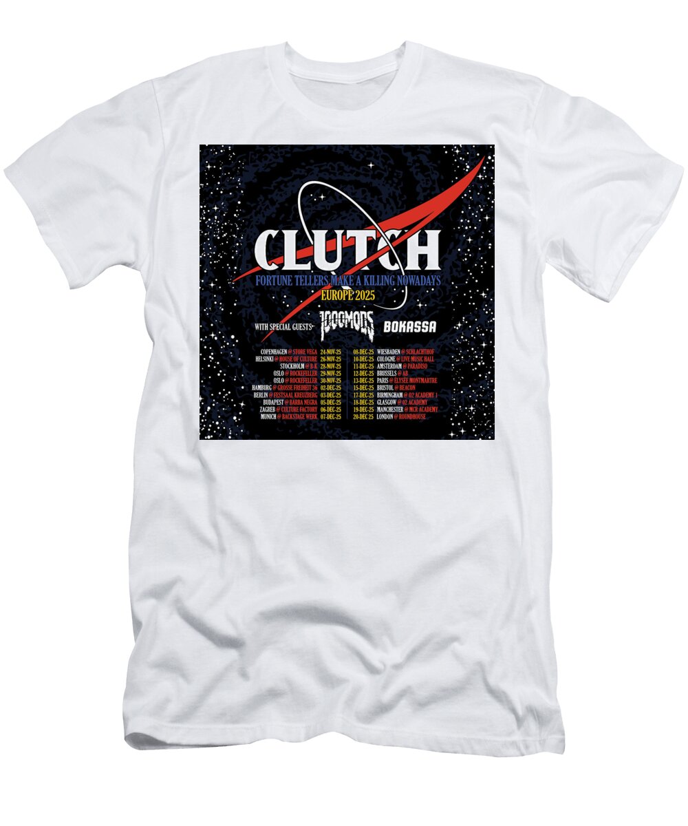 Clutch Europe Tour Date 2025 Ea33 Erhart Art T-Shirt