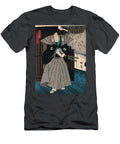 Clutching a Pillar Supporting a Porch and Looking Up Colour Artistic Rifki T-Shirt