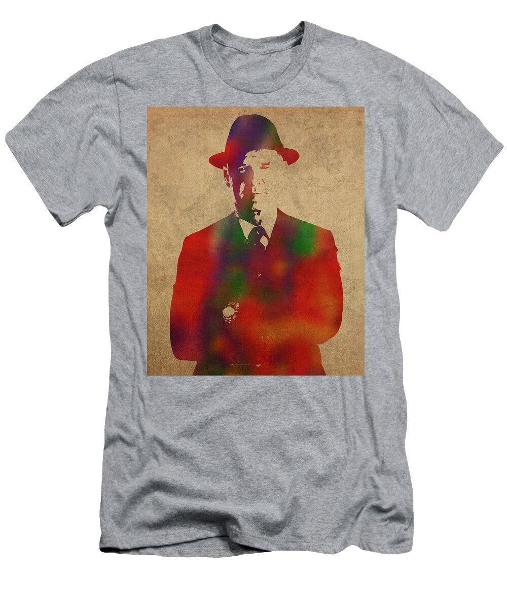 Coach Tom Landry Watercolor Portrait Design Turnpike T-Shirt