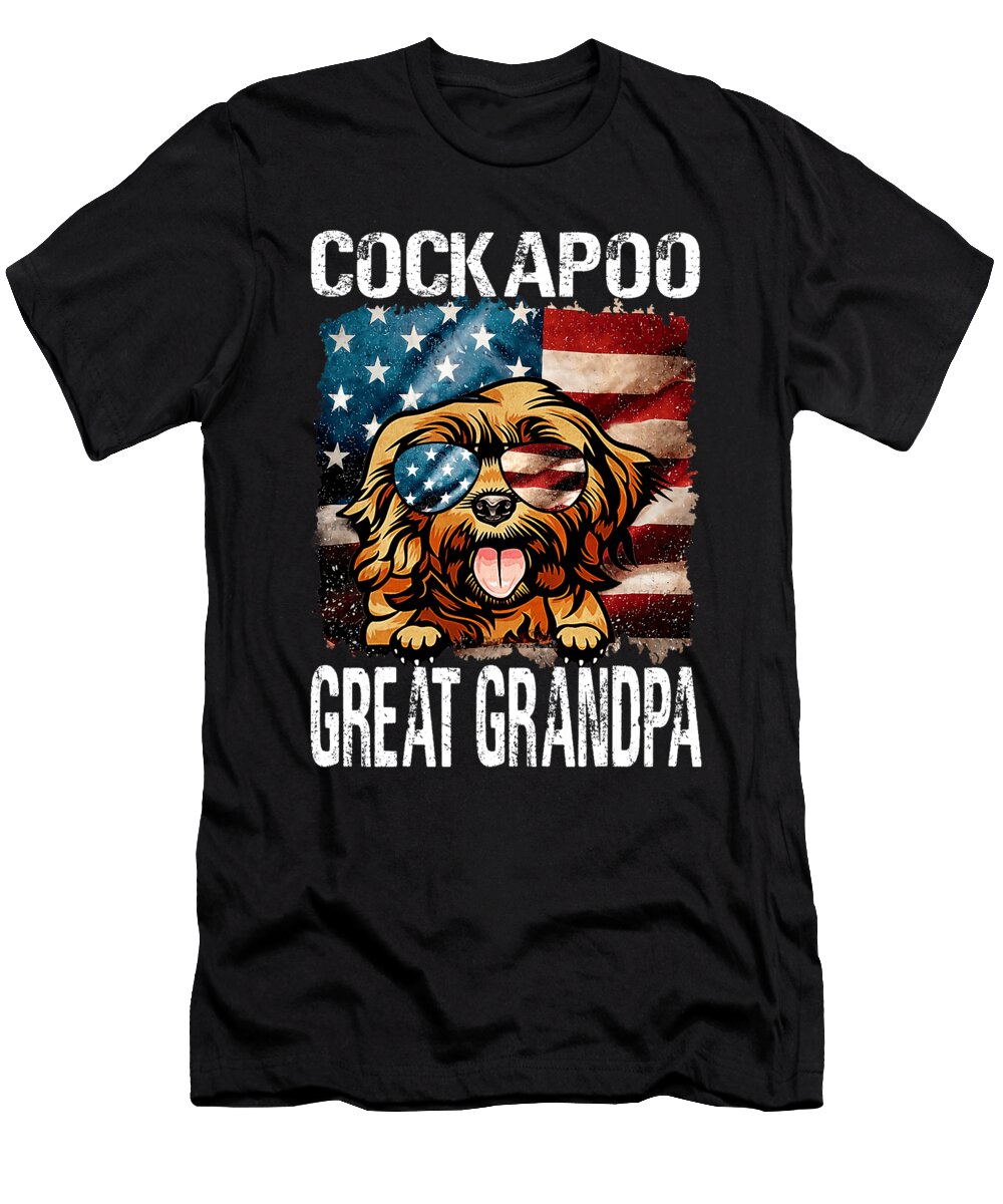 Cockapoo Great Grandpa USA Flag Patriotic Dhbubble T-Shirt