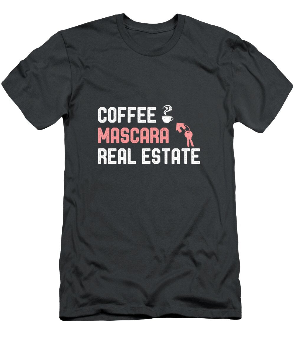 Coffee Mascara Real Estate Agent Girl Realtor for Women Arrahg Jozie T-Shirt