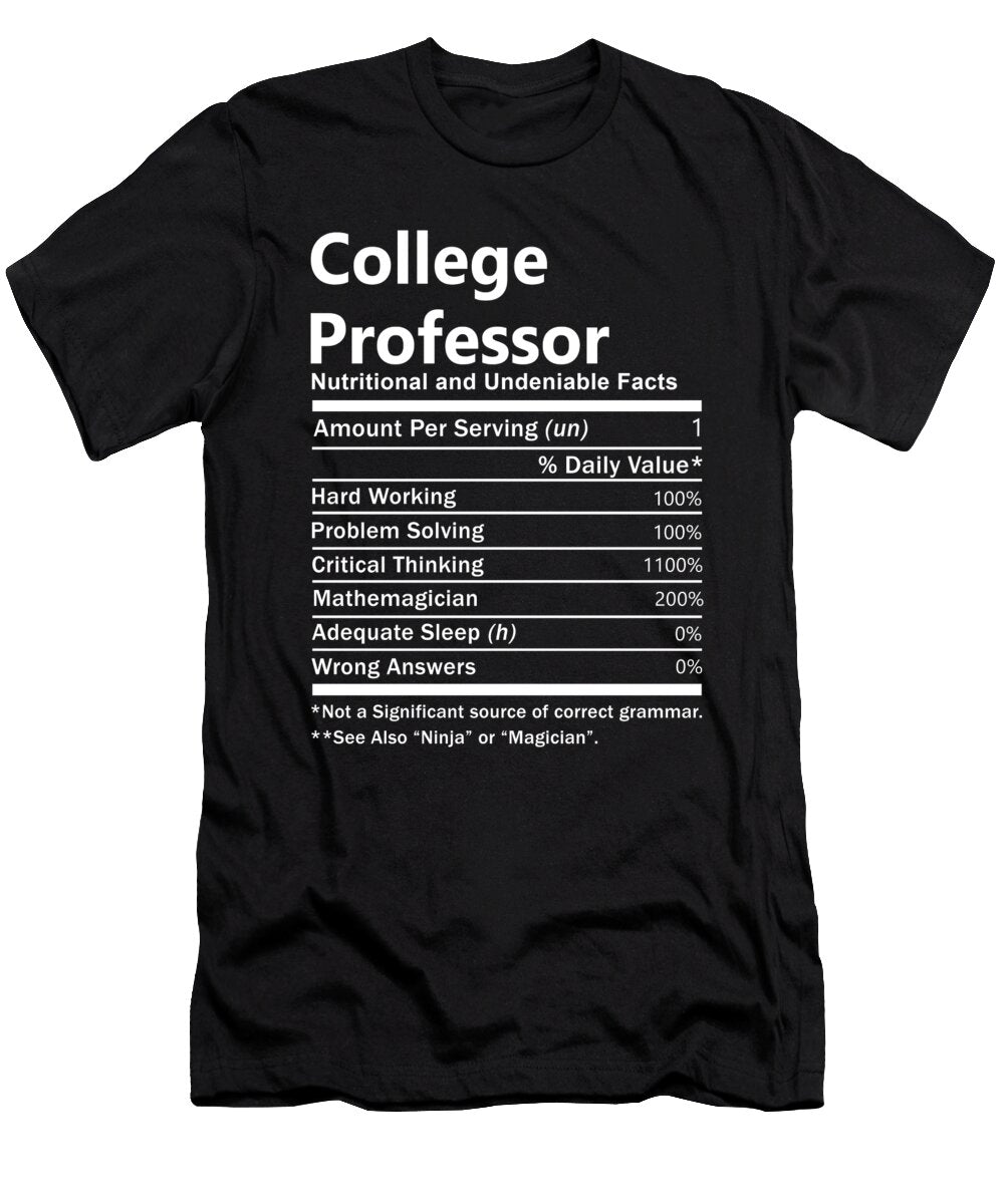 College Professor Nutrition Factors Gift Item Shi Hu Kang T-Shirt
