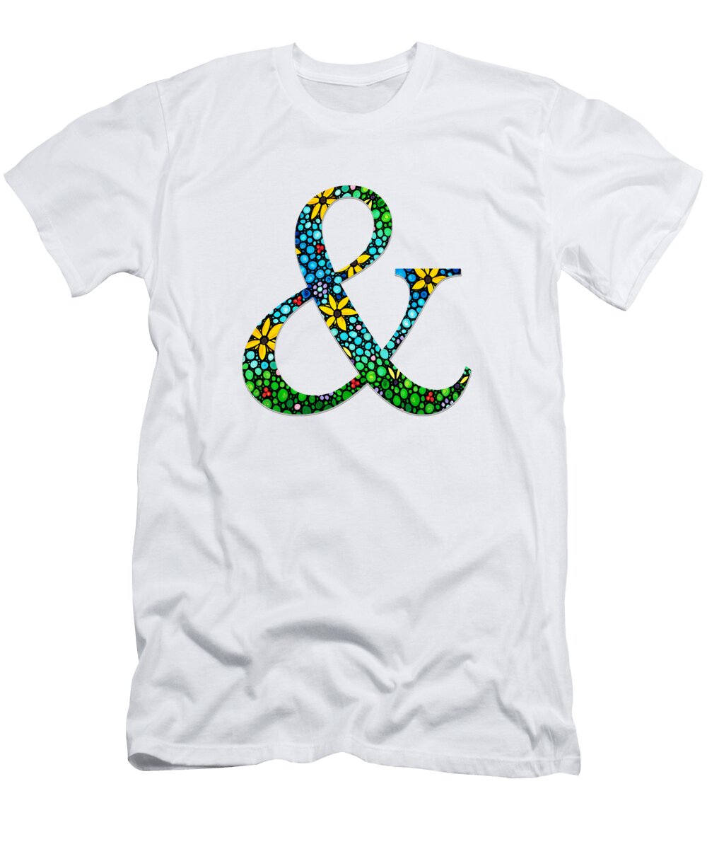 Colorful Floral Punctuation Art Flower Ampersand Sharon Cummings T-Shirt