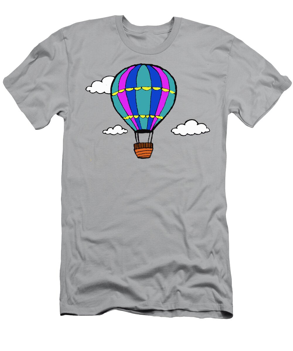 Colorful Hot Air Balloon in the Clouds Whimsical Wall Art Donald Willis T-Shirt