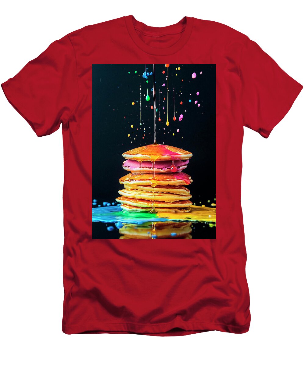 Colorful Pancakes with Syrup and Splashes Merssi Norely T-Shirt