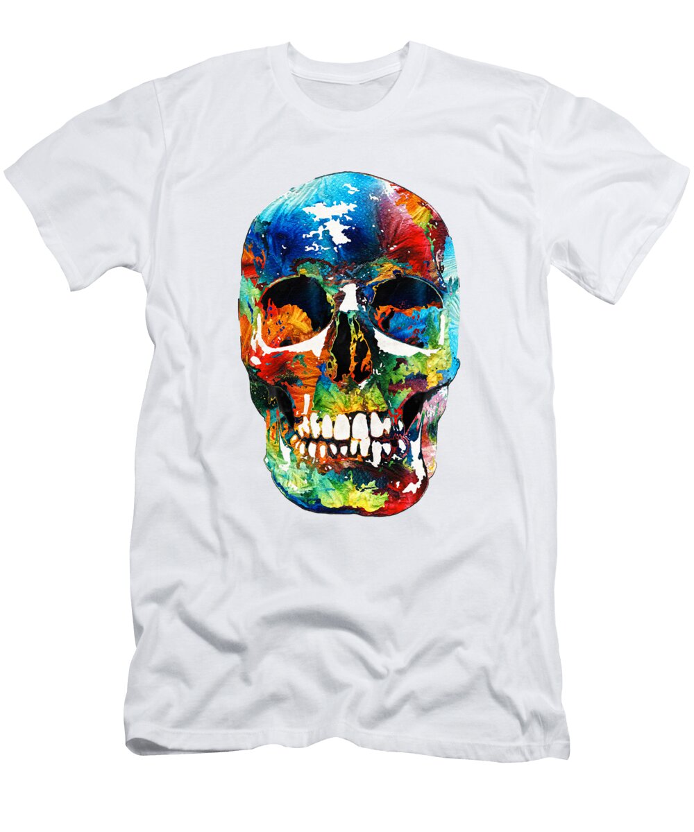 Colorful Skull Art Aye Candy By Sharon Cummings Sharon Cummings T-Shirt