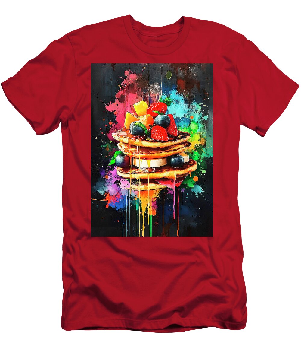 Colorful Stacked Pancakes with Fruits Merssi Norely T-Shirt