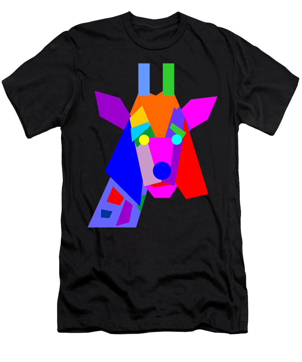 Colorful Weird Giraffe Geometric Wpap Pop Art Style Ahmad Nusyirwan T-Shirt