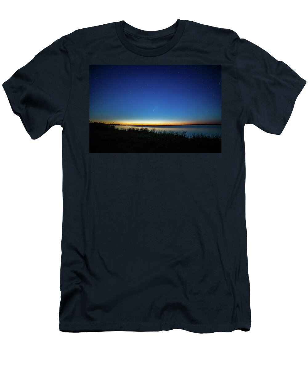 Comet Neowise Over Lake Chad Rowe T-Shirt