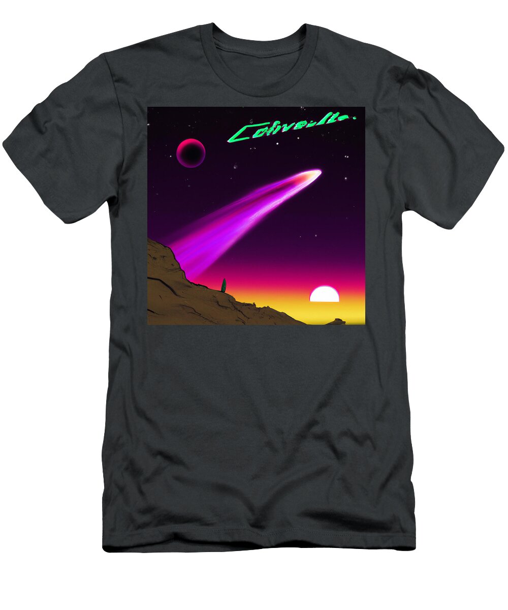 Comets Synthwave Desert Localhost Ai T-Shirt