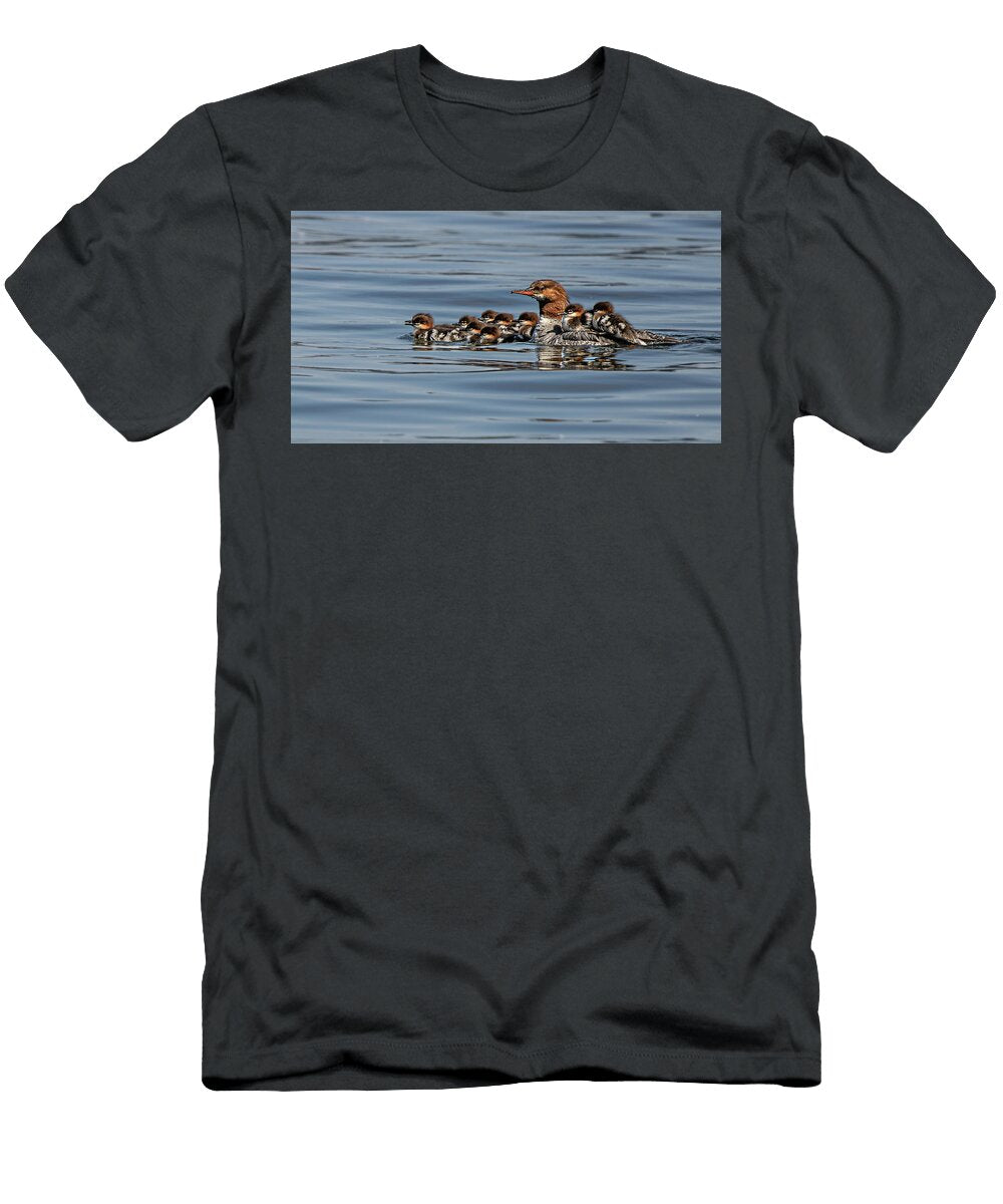 Common Merganser Mother with Her Ducklings Ez Lorenz Imagery T-Shirt