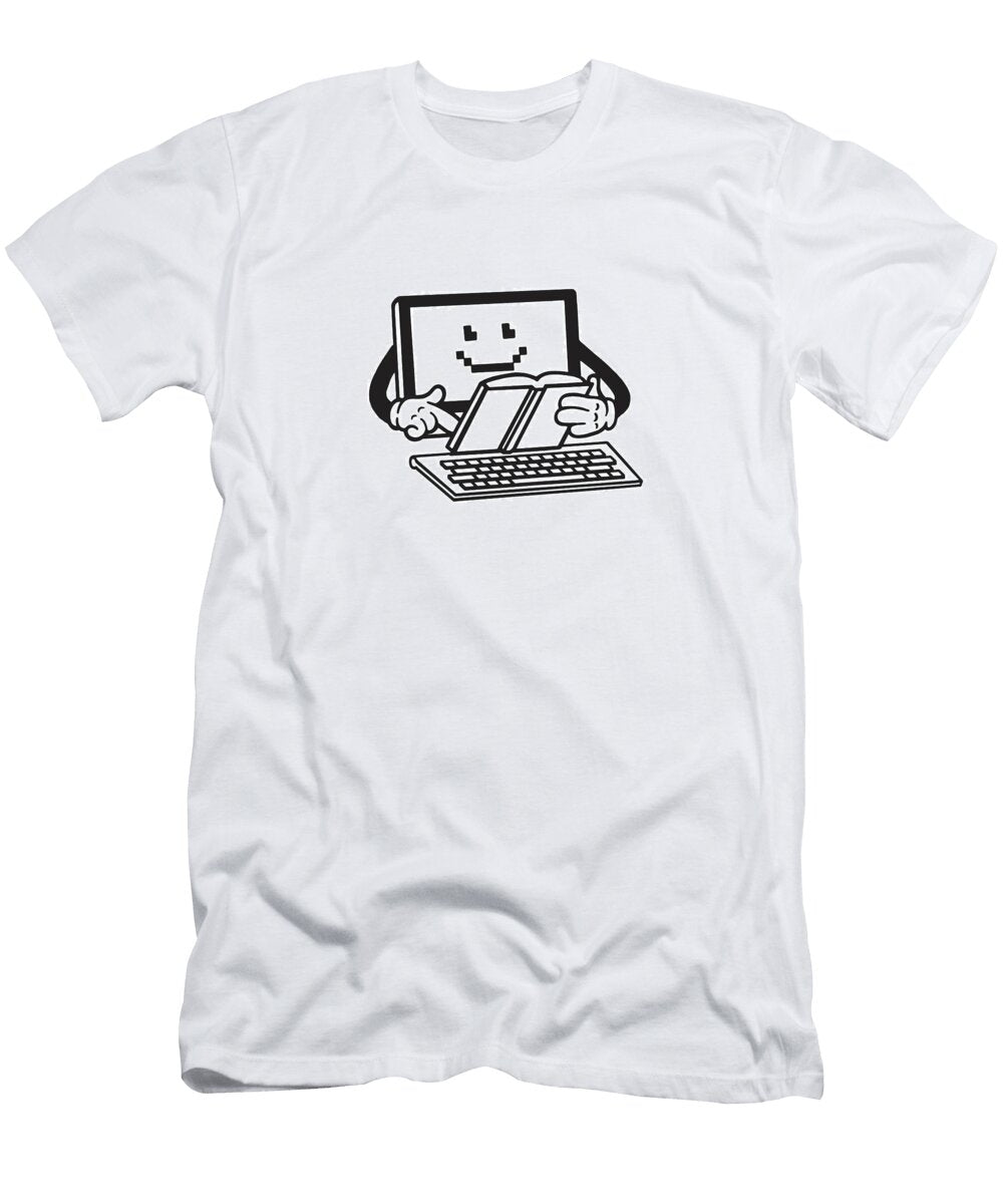 Computer Screen Reading a Book Csa Images T-Shirt