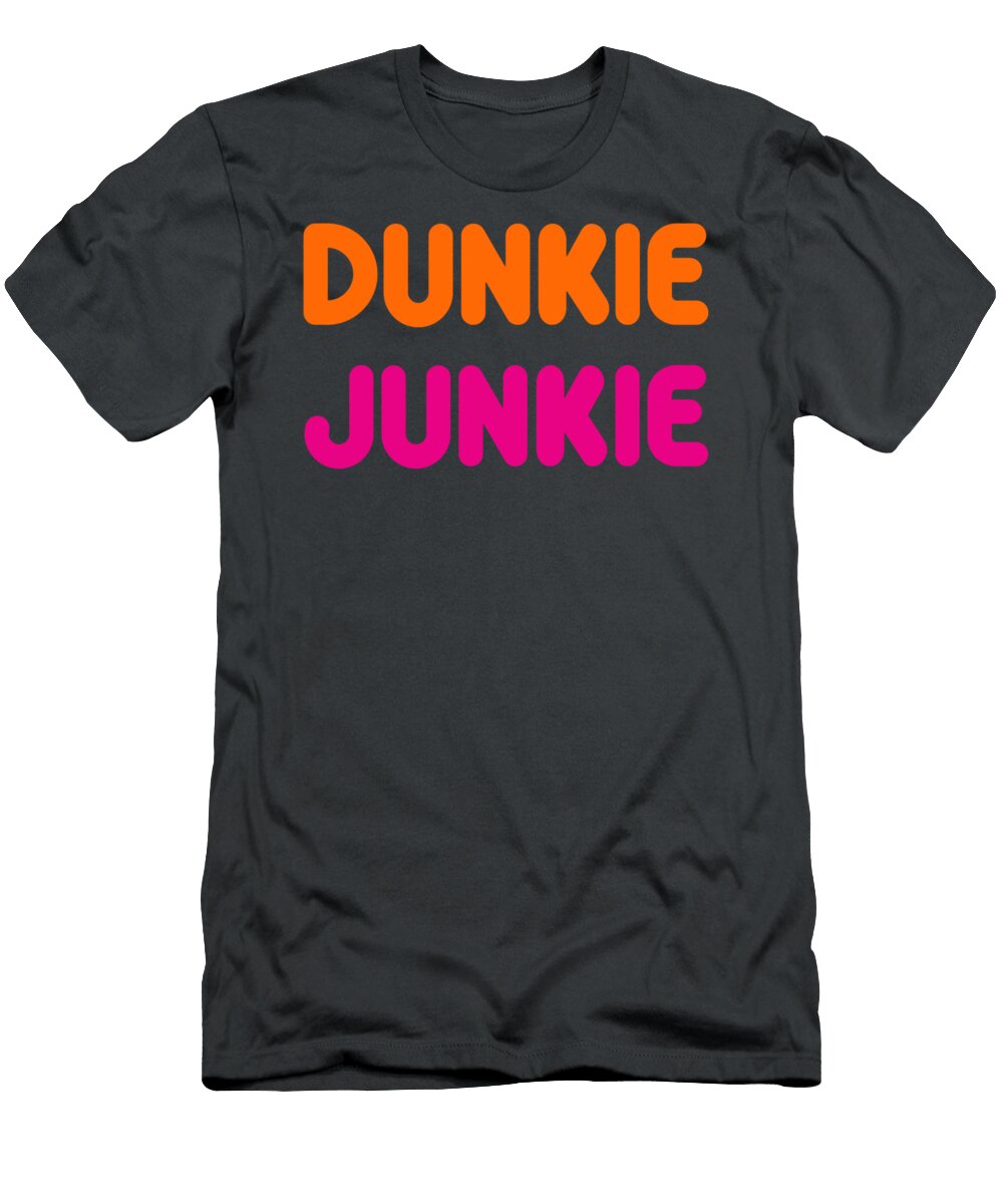 Cool Funny Dunkie Junkie Coffee Love Funny Coffee Saying Mustar Mario T-Shirt