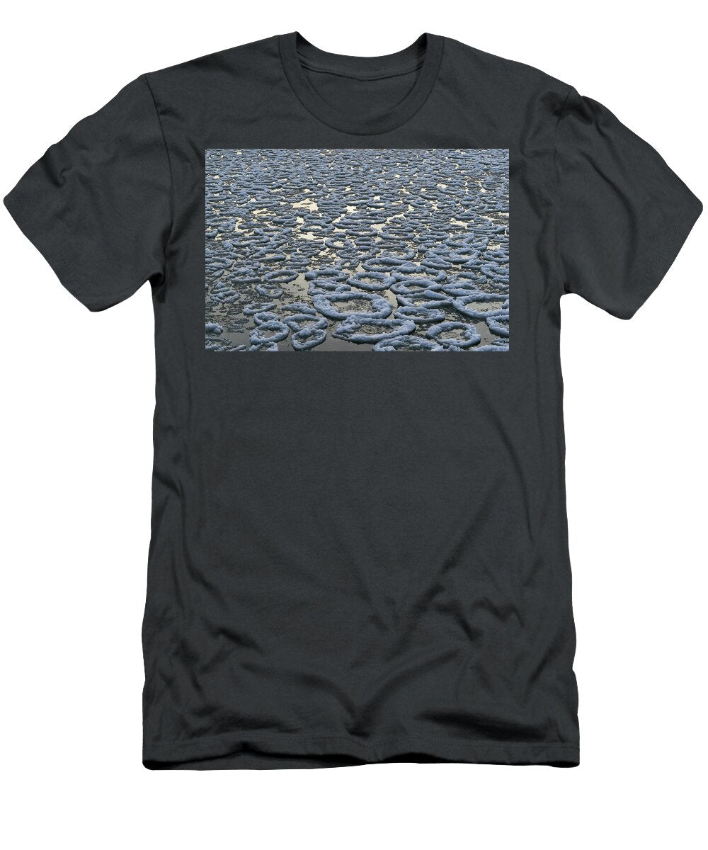 Cool Pancake Ice on Calm Lake Georgia Mizuleva T-Shirt