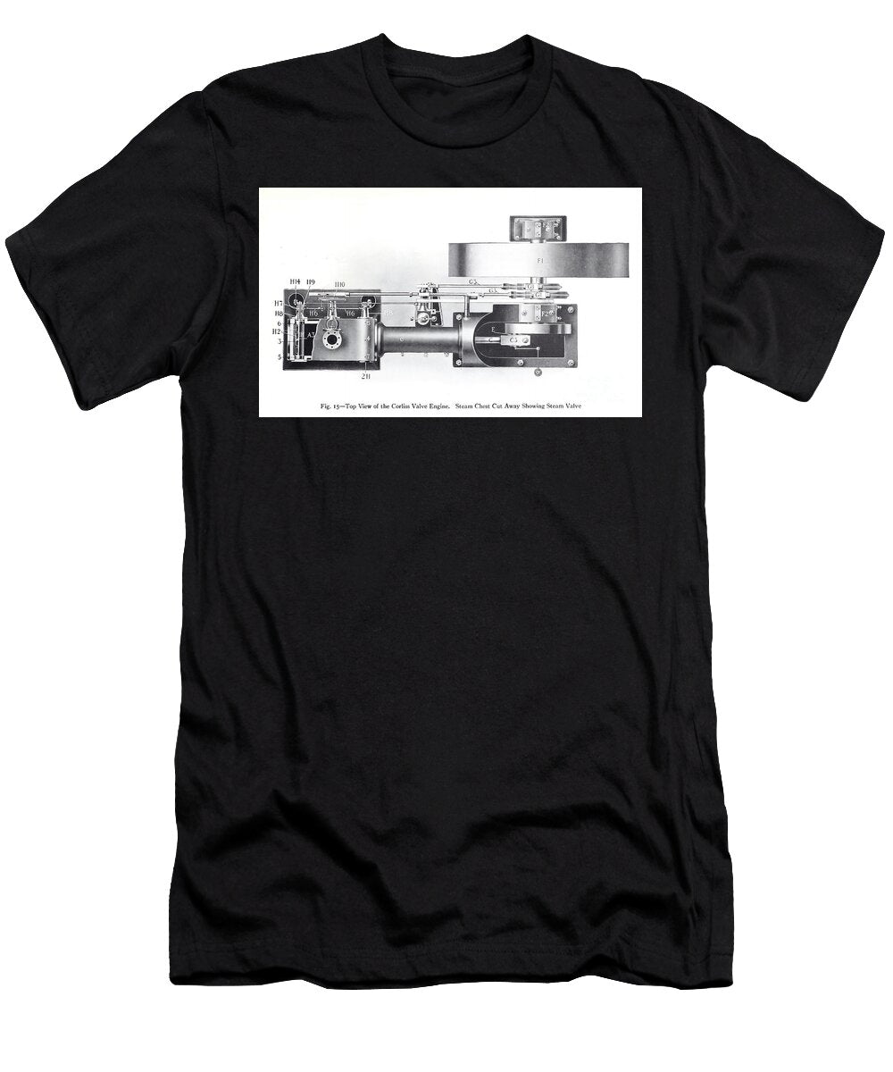 Corliss Valve Engine Diagram Showing Steam Chest Mechanism As4 Historic Illustrations T-Shirt
