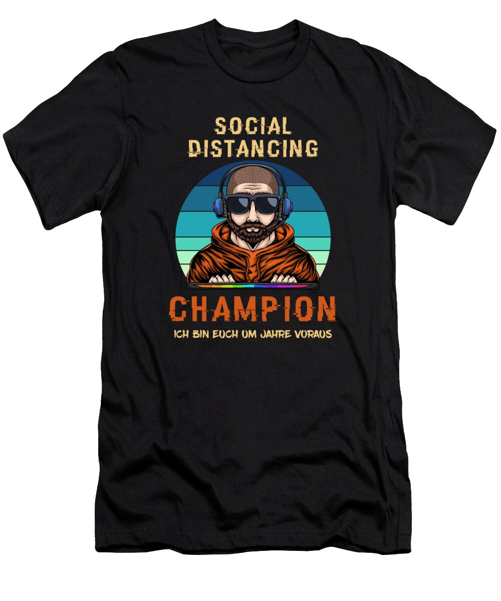 Corona Gamer Retro Social Distance Pandemic Virus Graphics Lab T-Shirt