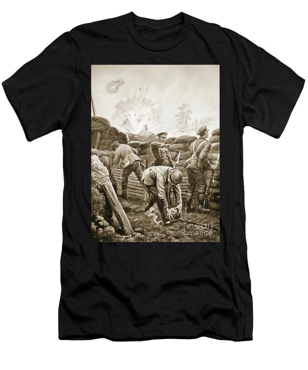 Corporal Burt Wrenching Out the Fuse of a German Bomb Which Had Fallen Into His Trench H Ripperger T-Shirt