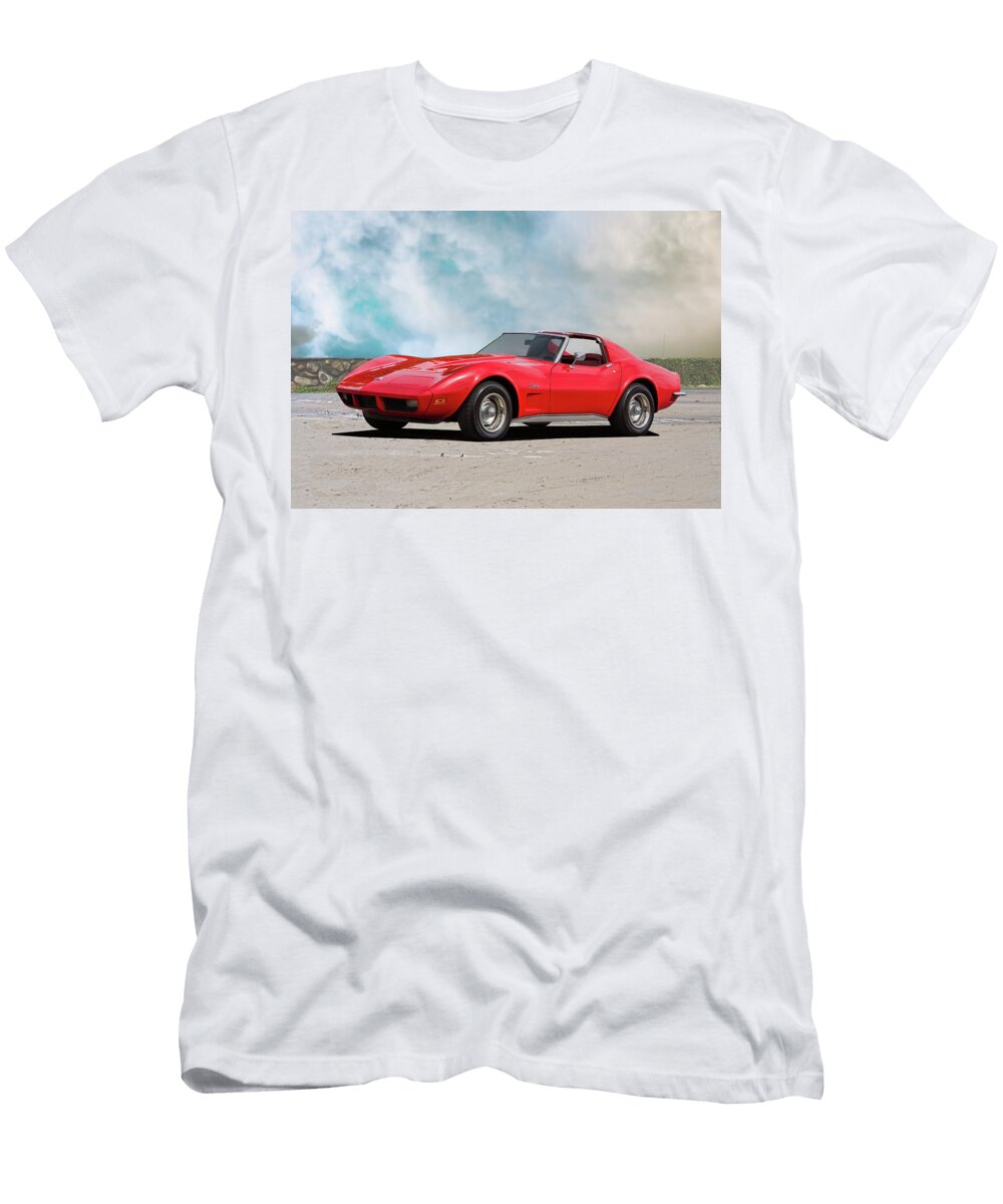 Corvette Stingray in Red Nick Gray T-Shirt