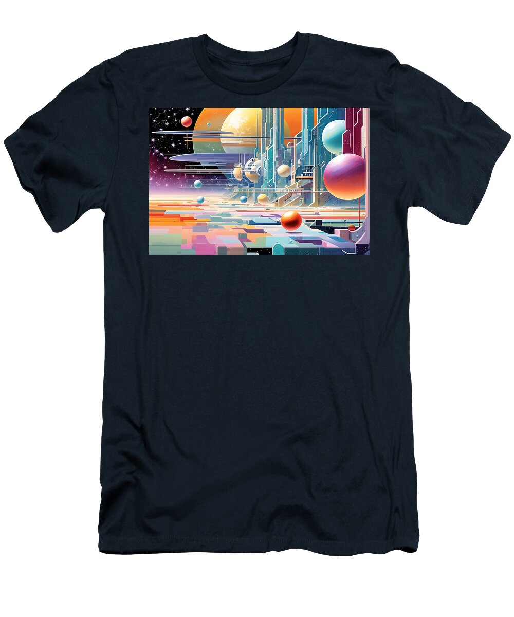 Cosmic Cityscape Mango Art T-Shirt