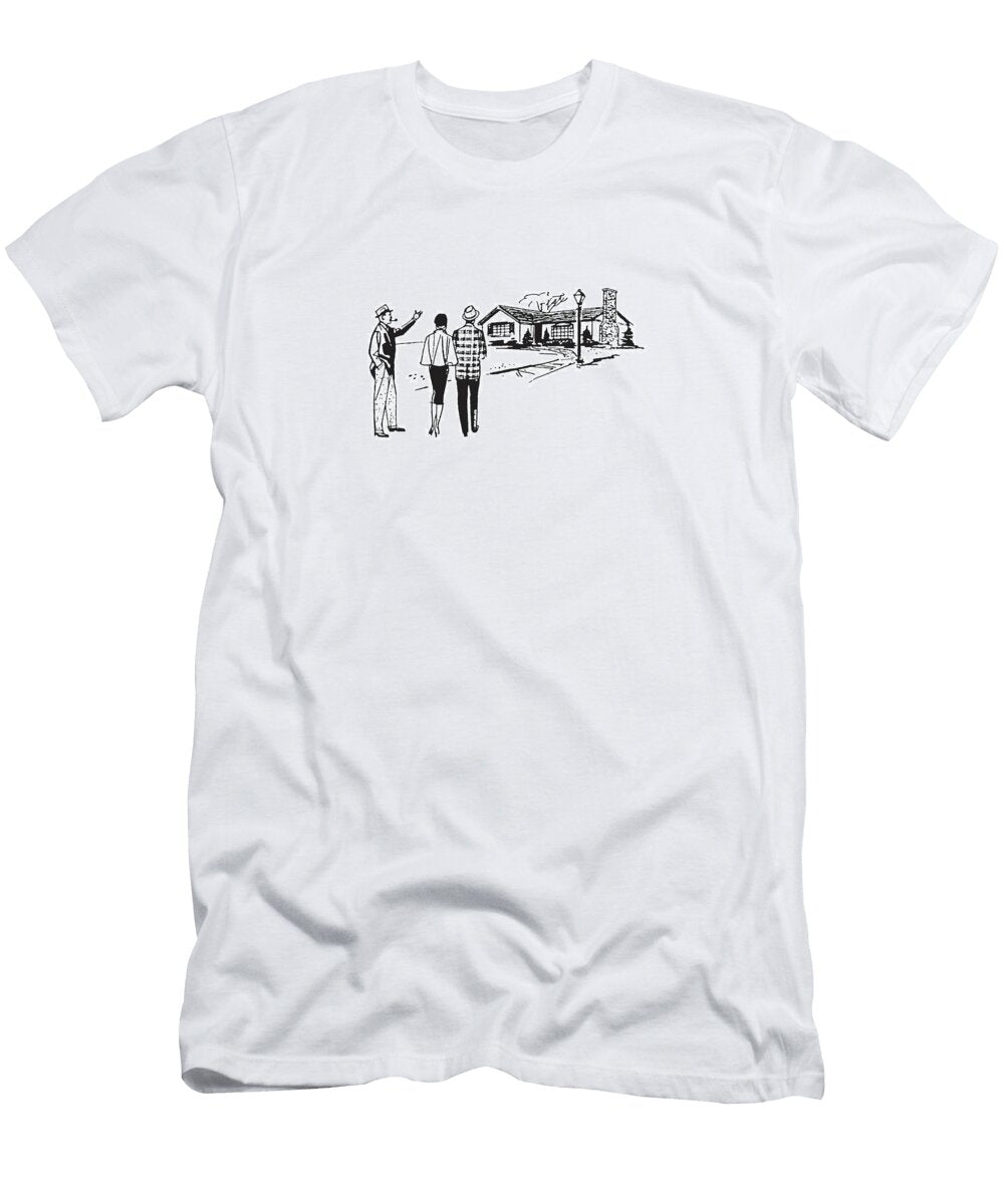 Couple in Front of House with Realtor Csa Images T-Shirt
