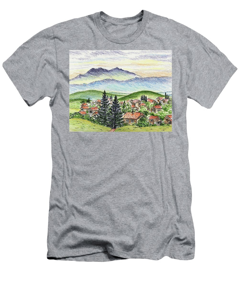 Cozy Little Village in the Mountains Irina Sztukowski T-Shirt