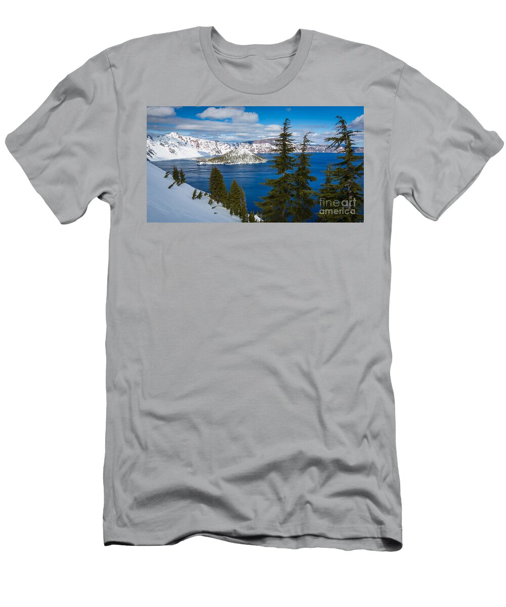 Crater Lake Winter Panorama Inge Johnsson T-Shirt