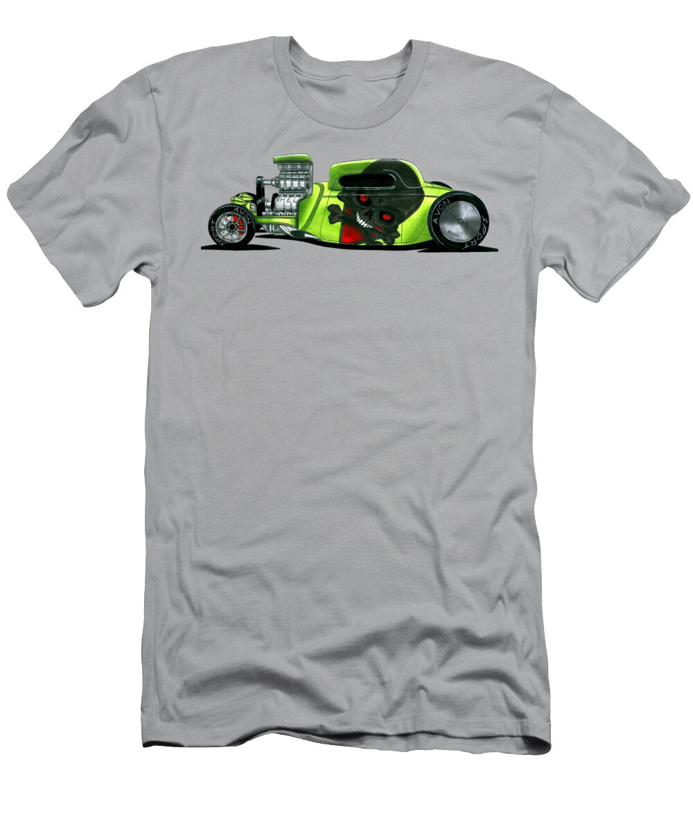 Crazy Hellish Green American V8 Supercharged Hot Rod Vladyslav Shapovalenko T-Shirt