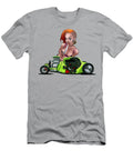 Crazy Hellish Green American V8 Supercharged Hot Rod with Sexy Mad Girl Vladyslav Shapovalenko T-Shirt
