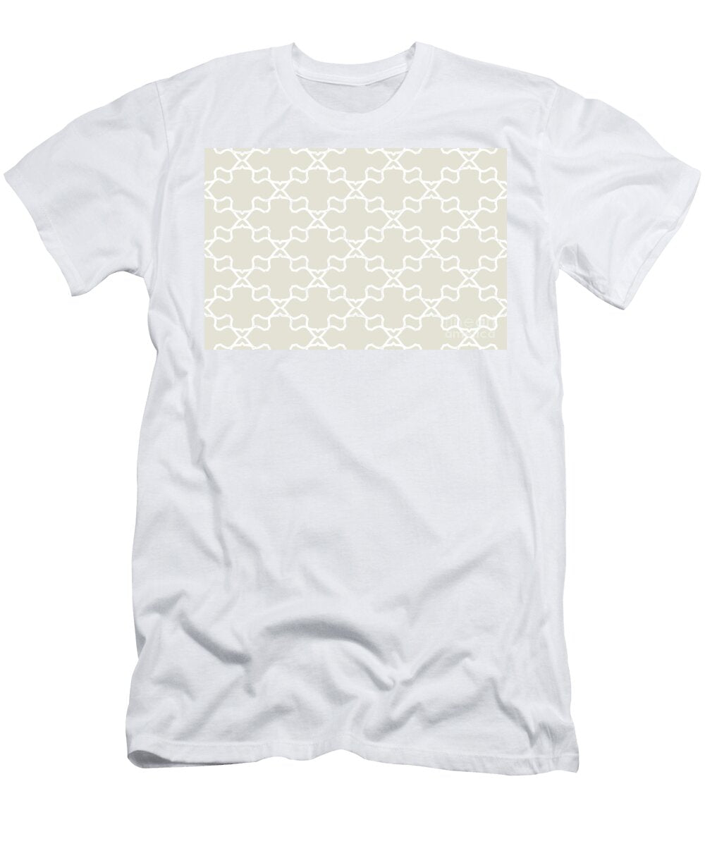 Creamy Beige and White Shape Pattern 3 Petite Pattern Minimal Graphic Designs T-Shirt