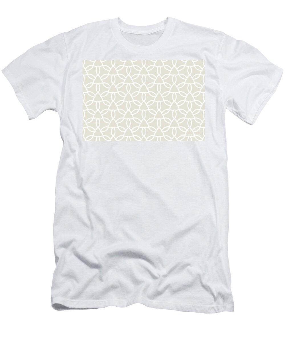 Creamy Beige White Tessellation Line Pattern 32 Petite Pattern Minimal Graphic Designs T-Shirt
